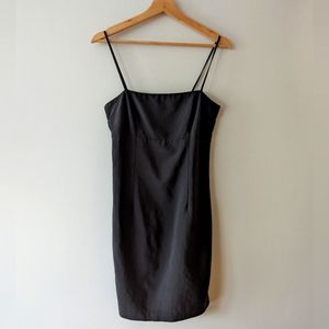 Vintage Black Mini Slip Dress with Spaghetti Straps